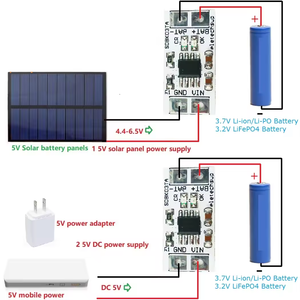 SDBK03TA Mini Mppt Solar <strong>Charge</strong> <strong>Controller</strong> 4.2V/3.7V 3.6V/3.2V Charger Module Dc 5V 1A Board for I-Ion/li-Po Lifepo4 Battery - Product Image 6