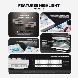FANTECH MK920 BT Wireless Mechanical <strong>Keyboard</strong> RGB Backlit PBT Keycaps VIA Compatible Full <strong>Key</strong> Anti-Ghosting <strong>Keyboard</strong> for <strong>Mac</strong> - Product Image 5