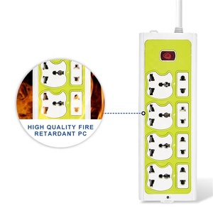 Tira de alimentación eléctrica Universal, toma de 4 vías, multiextensión, color verde, nuevo diseño - Product Image 6