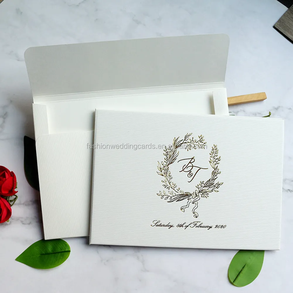 Nuevas tarjetas de invitación de boda perladas de estilo de bolsillo en relieve baratas y únicas tarjetas de invitación de cumpleaños personalizadas tarjetas de agradecimiento