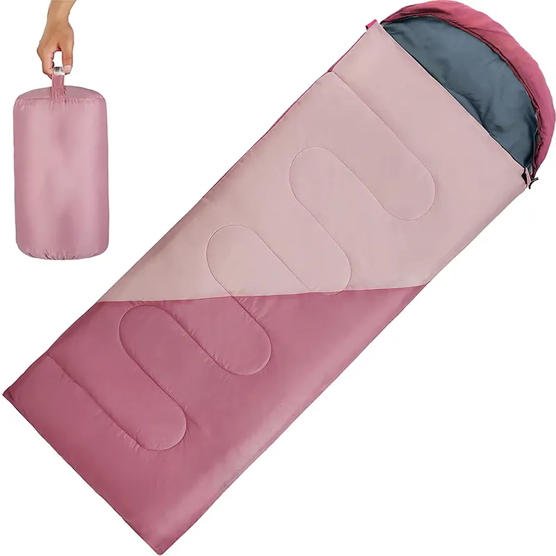 Sacco a pelo portatile 3 stagioni sacco a pelo rosa ultraleggero impermeabile zaino in spalla con sacco a compressione