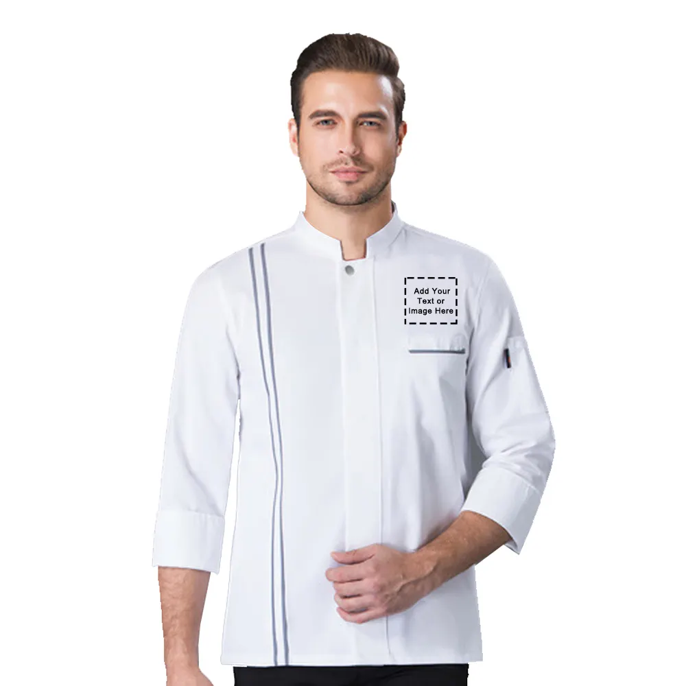 Giacca da cuoco personalizzata personalizzata cucina dell'hotel ristorante cucina nascosta monopetto manica lunga cappotto da cuoco altra uniforme