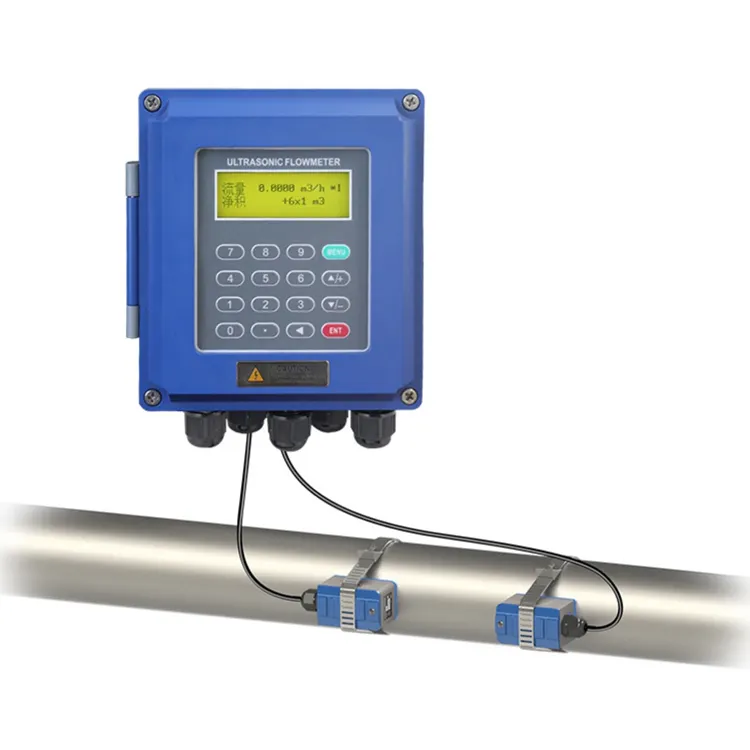 FMU833 harga pabrik RS485 pipa flowmeter tuf-2000 penjepit pada ultrasonik detektor aliran air meter