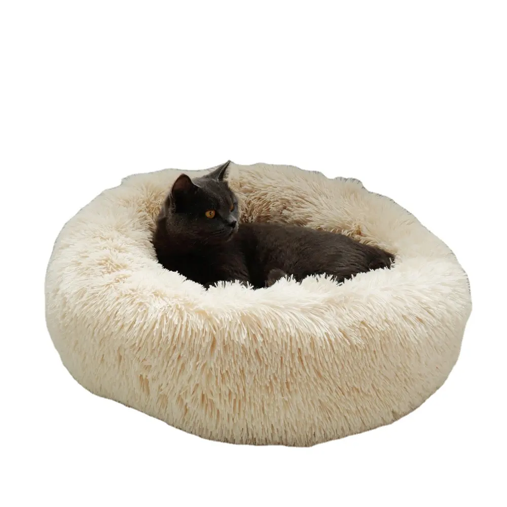 猫の犬のベッド柔らかいぬいぐるみ長いぬいぐるみ犬のための最高のペットの犬のベッド製品巣冬の暖かい眠っている猫のペットベッドマット猫の家