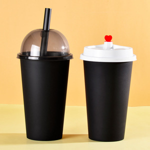 <strong>New</strong> <strong>Style</strong> Reusable Custom logo 12/16/22OZ 500ML 700Ml Beverage Drink Bubble Tea <strong>Plastic</strong> <strong>Cup</strong> Black PP <strong>Plastic</strong> <strong>Cup</strong>