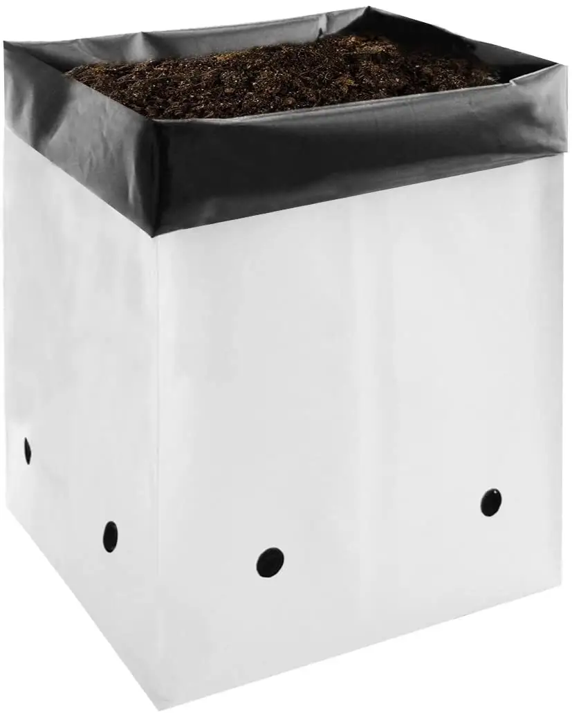 UV-beständig 1gal 2gal 3gal 5gal 7gal 10gal 20gal 30gal White Black Plant Nursery Grow Bag mit Drainage löchern