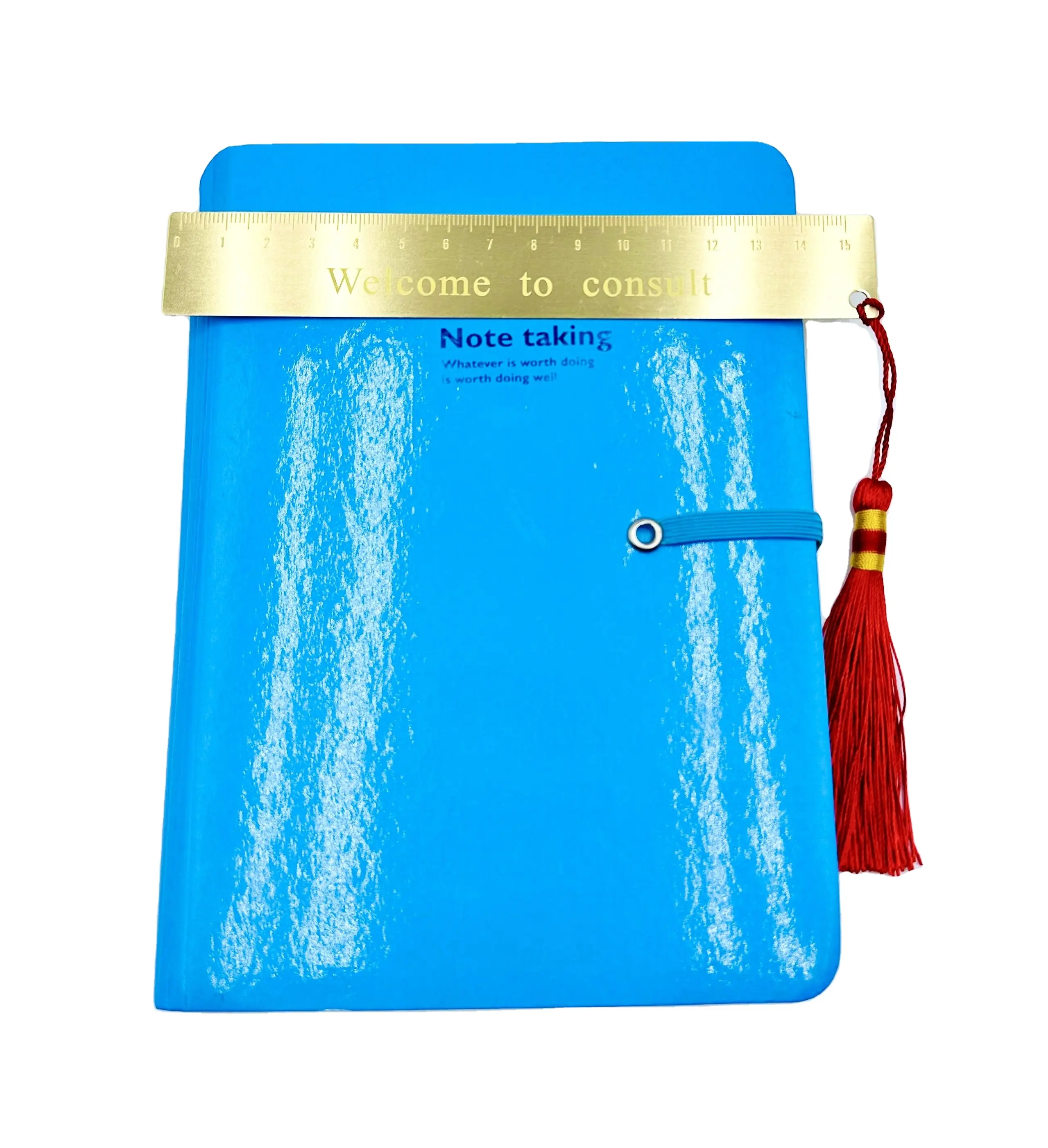 Personalizado logotipo página design impressão de couro pu notebook a5 azul cobertura dura 96 folhas