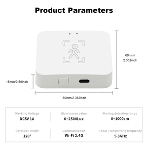 Tuya sensori di movimento a microonde WIFI 5.8GHz rilevatore di presenza umana App di controllo del movimento del corpo di controllo del sensore di illuminazione intelligente - Product Image 6