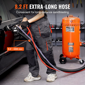 Toz kontrolü ve aşındırıcı 60-1200 PSI ağır aşındırıcı kumlama makinesi için 110 W vakum sistemi ile tozsuz kumlama - Product Image 6