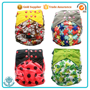 Babyshow WHOLESALE Pocket Cloth Diaper No Inner Protection for Front Flap Single Sticker Print <strong>Gray</strong> Polar Fleece Ideal - Product Image 2