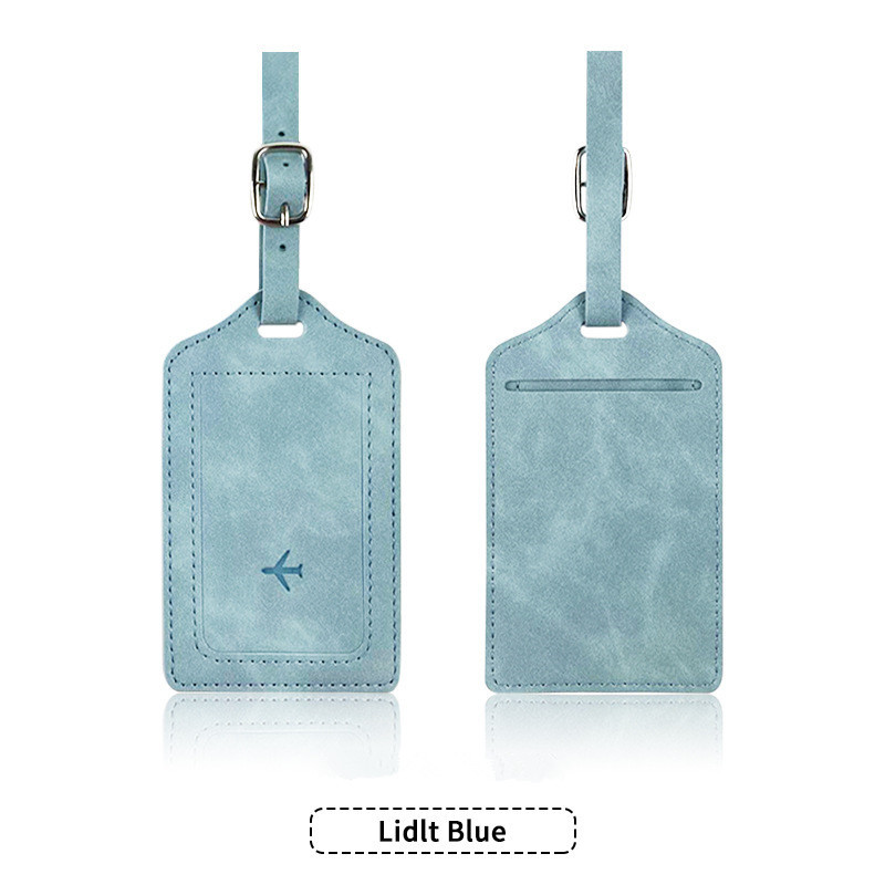Étiquette de bagage bleu clair