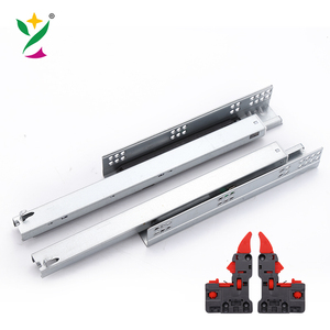 YUXING, 3 canales plegables, empuje para abrir rieles telescópicos ocultos, cierre suave, tobogán de cajón oculto debajo del montaje - Product Image 1
