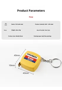 Mới Được Thiết Kế Thanh Lịch Và Đơn Giản 1M * 12.5Mm Abs Chất Liệu Trong Nhiều Màu Sắc Hình Vuông Số Liệu Quà Tặng Mini Băng Thép Đo - Product Image 6