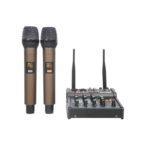 Mezclador de Audio pequeño KTV de 4 canales, amplificador de 4 ohm, 2x60W, 1 entrada/salida AUX, efectos DSP, MP3, USB 2, micrófono Inalámbrico UHF - Product Image 1