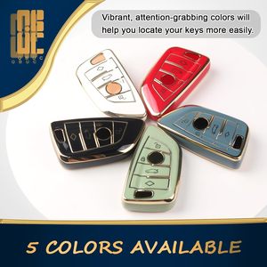 Bmw için yeni altın kenar akıllı anahtar kılıfları BMW7 serisi X6 X5 X1 için uyar TPU + PC darbeye kapak BMW araba anahtarı kapağı - Product Image 6