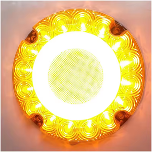 Red Amber 7 Inch Signal Lamp for School Bus Transit Vehicle <strong>Strobe</strong> LED <strong>Round</strong> Flash Turn Tail Stop Rear Brake <strong>Light</strong> with DRL Ring - Product Image 6