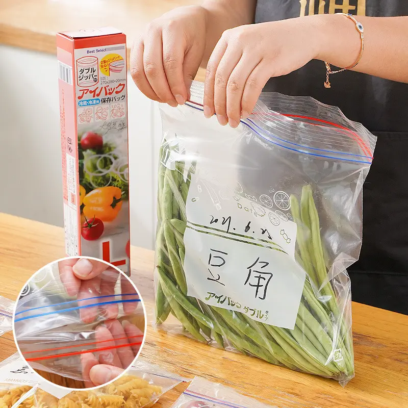 Auf Lager frisch haltbarer Reiß verschluss Druck verschluss verdickt Lebensmittel qualität Obst Gemüse Lagerung gekühlte Kunststoff verpackung Tasche