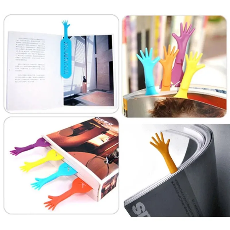 Best Selling 4Pcs/Box Creative Finger Help Me Novelty Bookmark Kids Gift School Stationery Supplies