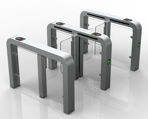 Torniquetes de puerta oscilante de barrera de brazo de caída de solapa de entrada de tarjeta RFID automática de alta velocidad para un control de acceso eficiente - Product Image 2