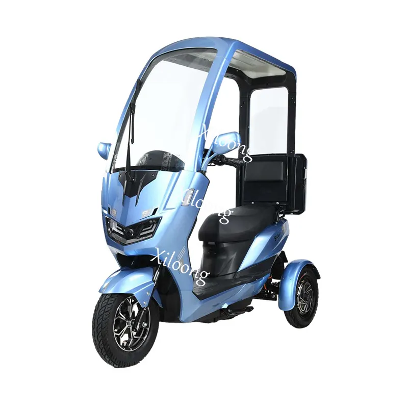 Chinese Windshield dual motors cabin electric closed scooter electric motorcycle with 3 wheels