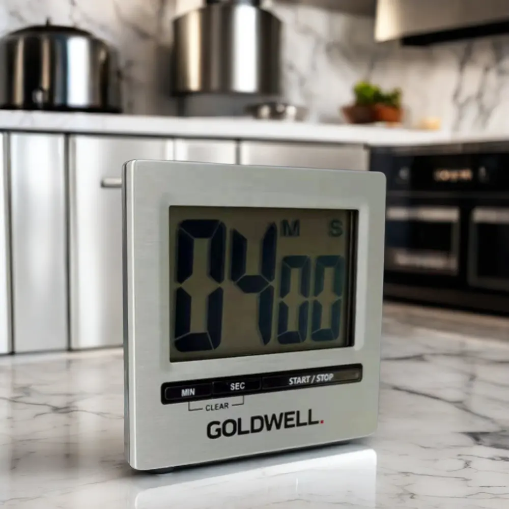 Temporizador digital de aço inoxidável para cozinha, metal, ecológico