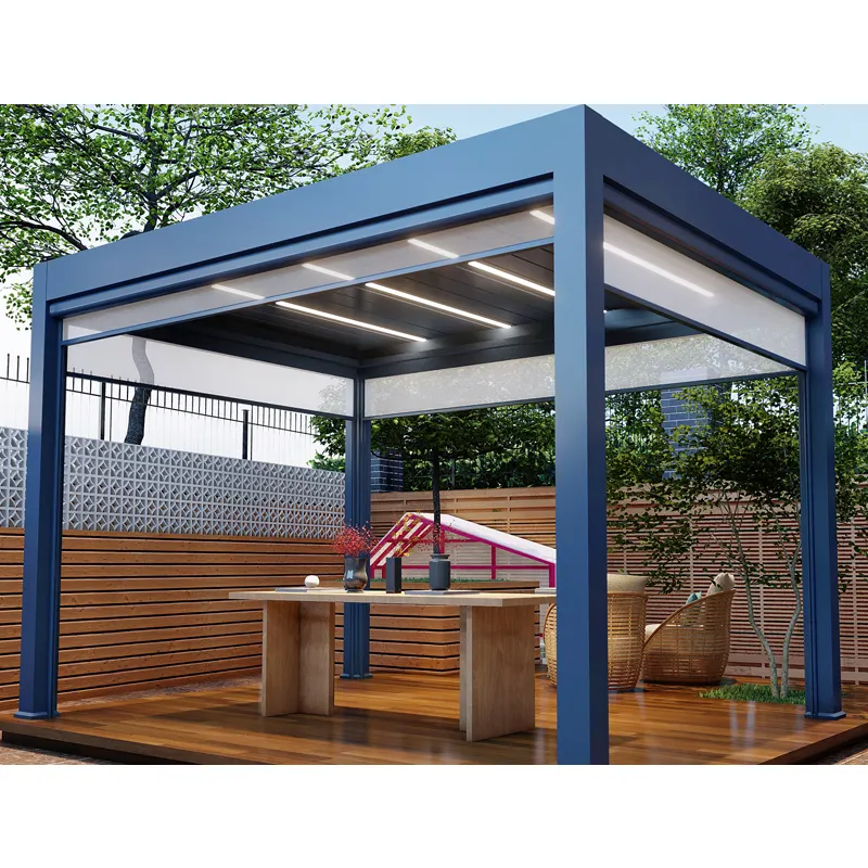 Bán buôn tùy chỉnh chất lượng cao gazebos ngoài trời Louvre pergola vườn xây dựng Sun Shade tán điện louvered pergola