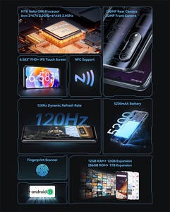 CubotX70スマートフォンAndroid13 Helio G99 Octa-Core 120Hz 6.583インチ画面24GBRAM 12 12GB 256GB ROM100MPカメラNFC