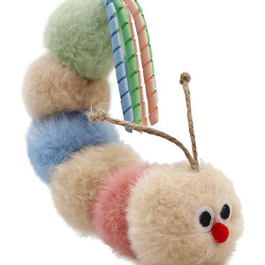 Natural <strong>Catnip</strong> Kick with Bell and Ribbon Caterpillar Fluffy Kitten Toy