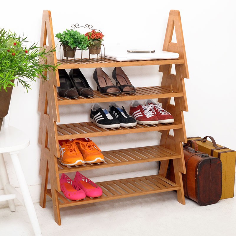 A-type single-layer shoe rack five-piece set