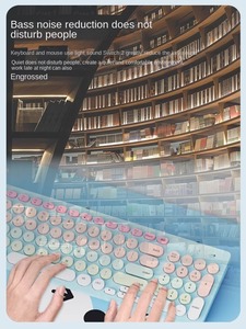 Fude IK6632 Wireless <strong>Keyboard</strong> and Mouse Set for Girls Office Punk Retro Desktop <strong>Computer</strong> Laptop Universal - Product Image 5
