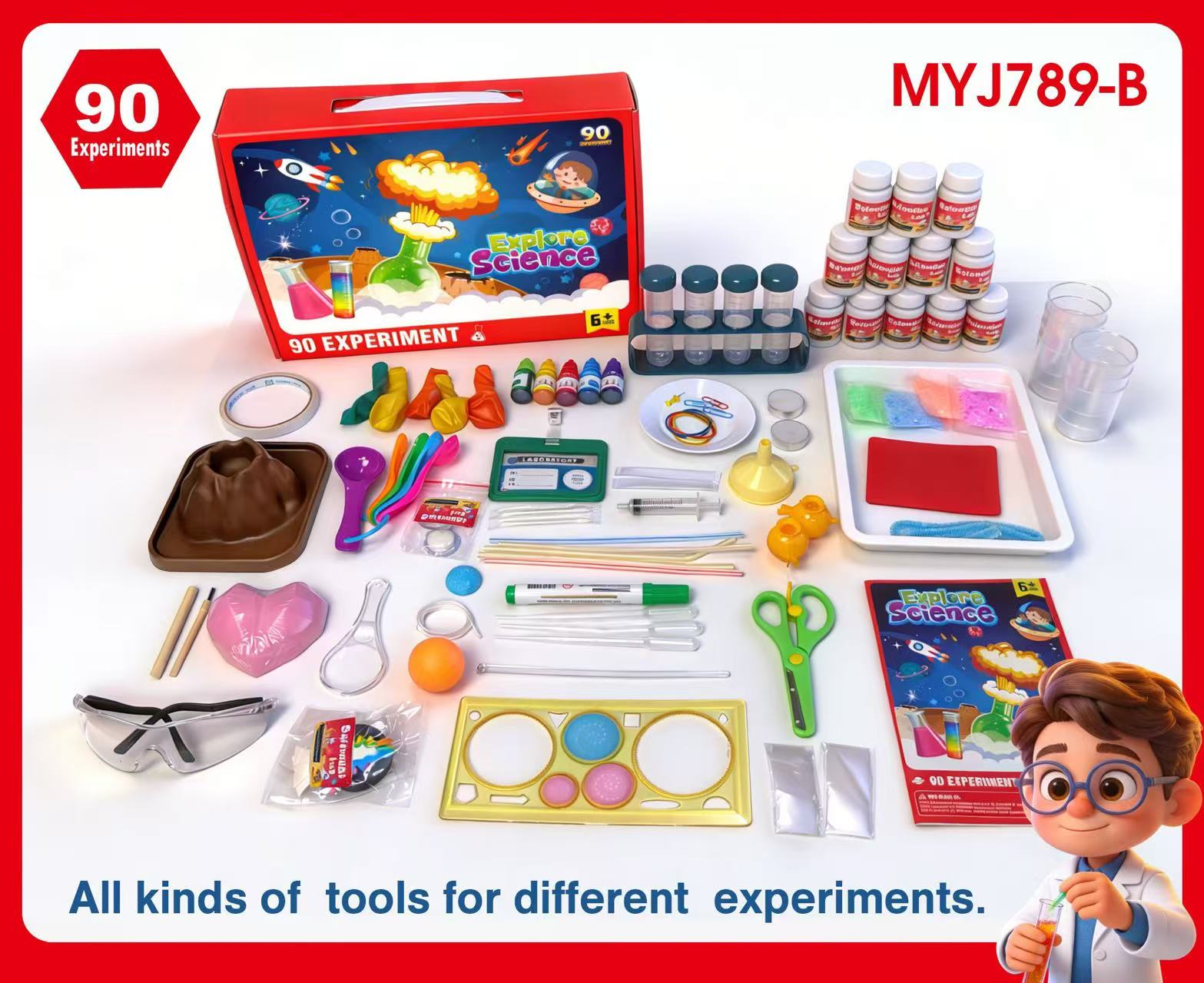 Ensemble d'expériences scientifiques MYJ789-B (90 expériences)