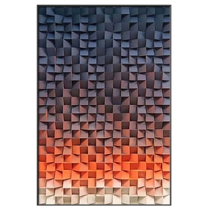 Ev ahşap oyma duvar tasarım sanat 3d katı ahşap mozaik el yapımı kakma fiziksel el boyama duvar sanatı Modern dekor boyama - Product Image 1