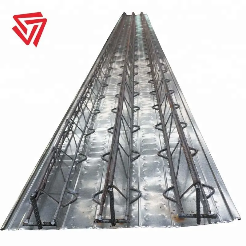 Ad alta resistenza di metallo ondulato in acciaio tondo per cemento armato truss decking per la costruzione di cemento/piastra di pressione coperture foglio