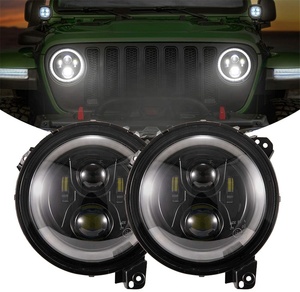 ไฟหน้า LED 9 นิ้วพร้อมไฟเลี้ยว DRL และสีเหลืองอําพันสําหรับ J-eep W-rangler JL / JLU J-eep Gladiator JT - Product Image 1
