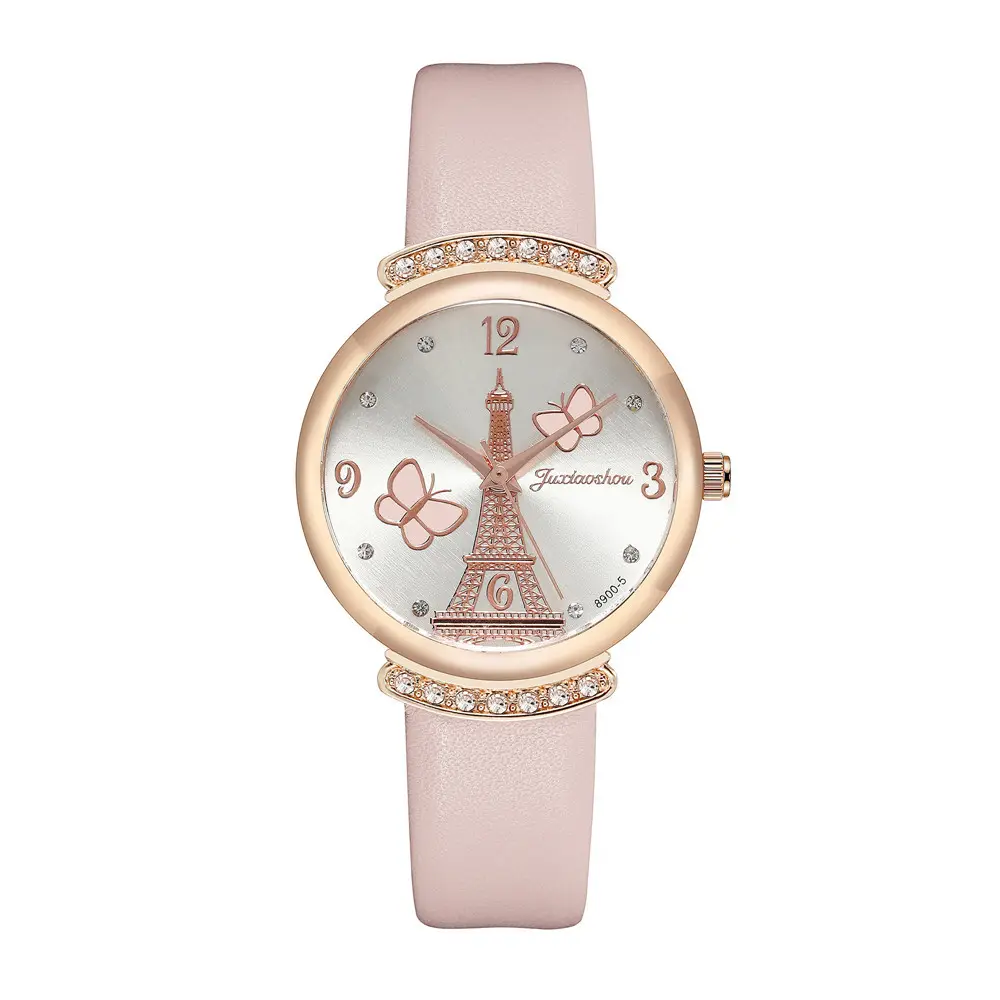 1151 vendita calda parigi torre Eiffel orologi moda semplice orologio da polso da donna in pelle montres femmes