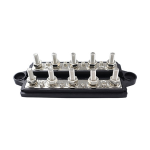 48V 300A ağır güç dağıtım Terminal bloğu saf bakır çift sıra M8 5 vida bara - Product Image 2