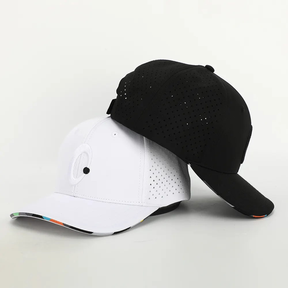 Listin-Gorra de béisbol con Logo bordado, gorra de béisbol con Logo bordado de 6 paneles, sombrero de papá, agujero de corte láser perforado, gorra de béisbol deportiva