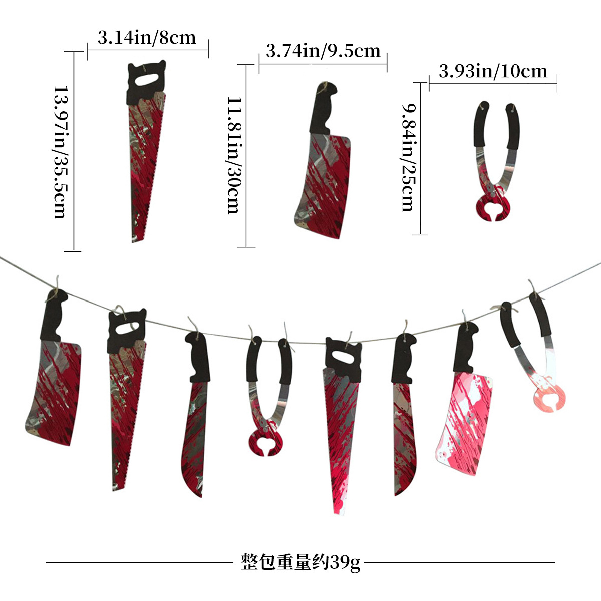 Ensemble de 8 couteaux à latte art "Blood Knife" (PVC)