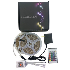 Tuya Smart 5050RGB самоклеящаяся Светодиодная лента 100 футов 24-клавишная Удаленная Android/iOS приложение для дистанционного управления IP65 Номинальная черная печатная плата ПК - Product Image 5
