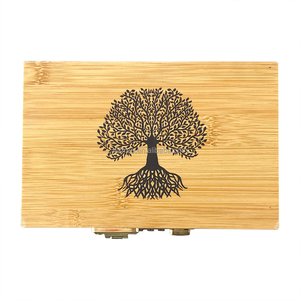 Tự nhiên sinh thái thân thiện tre thảo mộc hút phụ kiện cán khay ống lưu trữ mã hóa khóa hộp xì gà Máy xay Hộp quà tặng với bản lề - Product Image 1