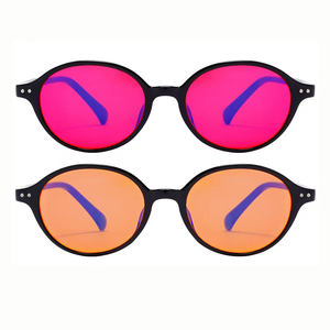 משקפי ראייה אופנתיים בצורת אליפסה, דגם 2025, נגד אור כחול, יוניסקס, איכות גבוהה, TR90, אדום וצהוב, נגד קרינה - Product Image 1