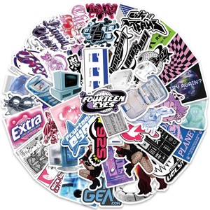 50 pz Fashional programmi per computer casuali decalcomanie stile acido Y2K adesivo - Product Image 1