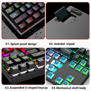 Teclado mecánico de 61 teclas, retroiluminación RGB, eje azul, Juegos de ordenador de oficina en casa, deportes electrónicos - Product Image 6