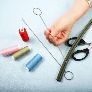 6Pcs/Set Loop Turner <strong>Hook</strong> <strong>With</strong> <strong>Latch</strong> for Turning Fabric Tubes Binding - Product Image 4