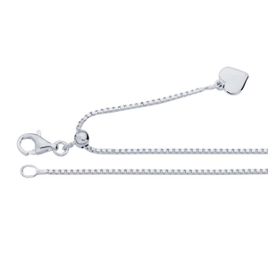 925 ayar gümüş <span class=keywords><strong>1mm</strong></span> kutu zincir 18 ''-30'' ayarlanabilir kutu zincir kolye