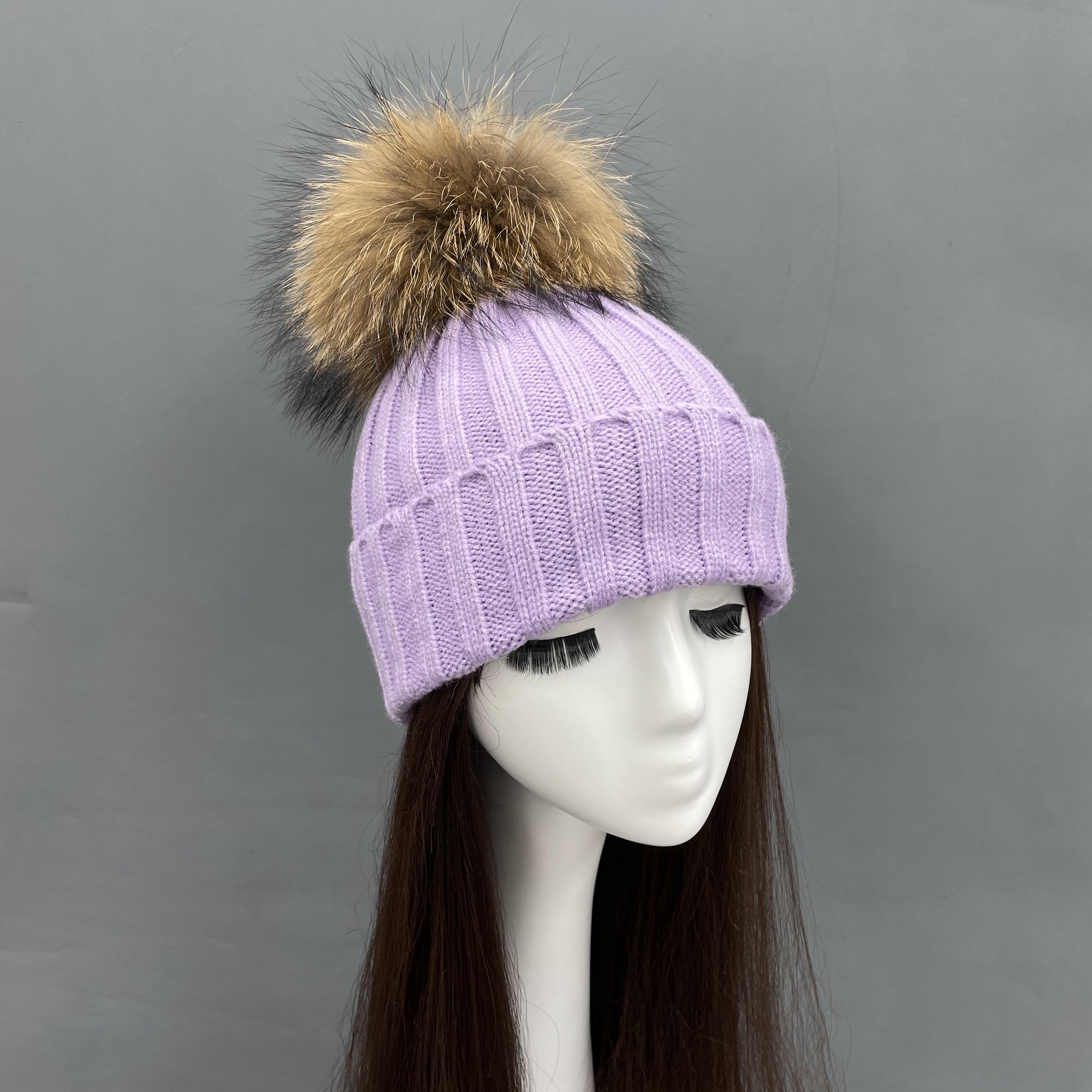 liglight purple knitted beanie hat