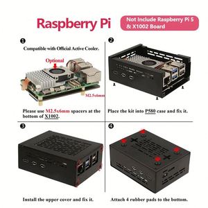 Carcasa metálica P580 para placa Raspberry Pi 5 y X1002 - Product Image 3