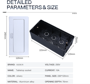 国际桌面插座盒5V 20w A + C型USB充电弹出式电源盖NFC网络16A用于会议桌插座 - Product Image 3