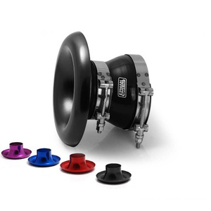EPMAN Universal Racing Intake Inlet Velocity Stack 3&quot; Short Cold Air Compressor <strong>Turbo</strong> Horn Kit EP-BOV1009DDLB