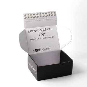 Tùy chỉnh bưu phẩm in đen trang phục hộp sóng hộp bưu phẩm Tear Strip in tự bưu phẩm vận chuyển Hộp quà tặng với logo - Product Image 1